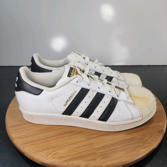 adidas Shoes - Women's Adidas Superstar Sz 7.5 010388 White Black Leather Casual Sneakers